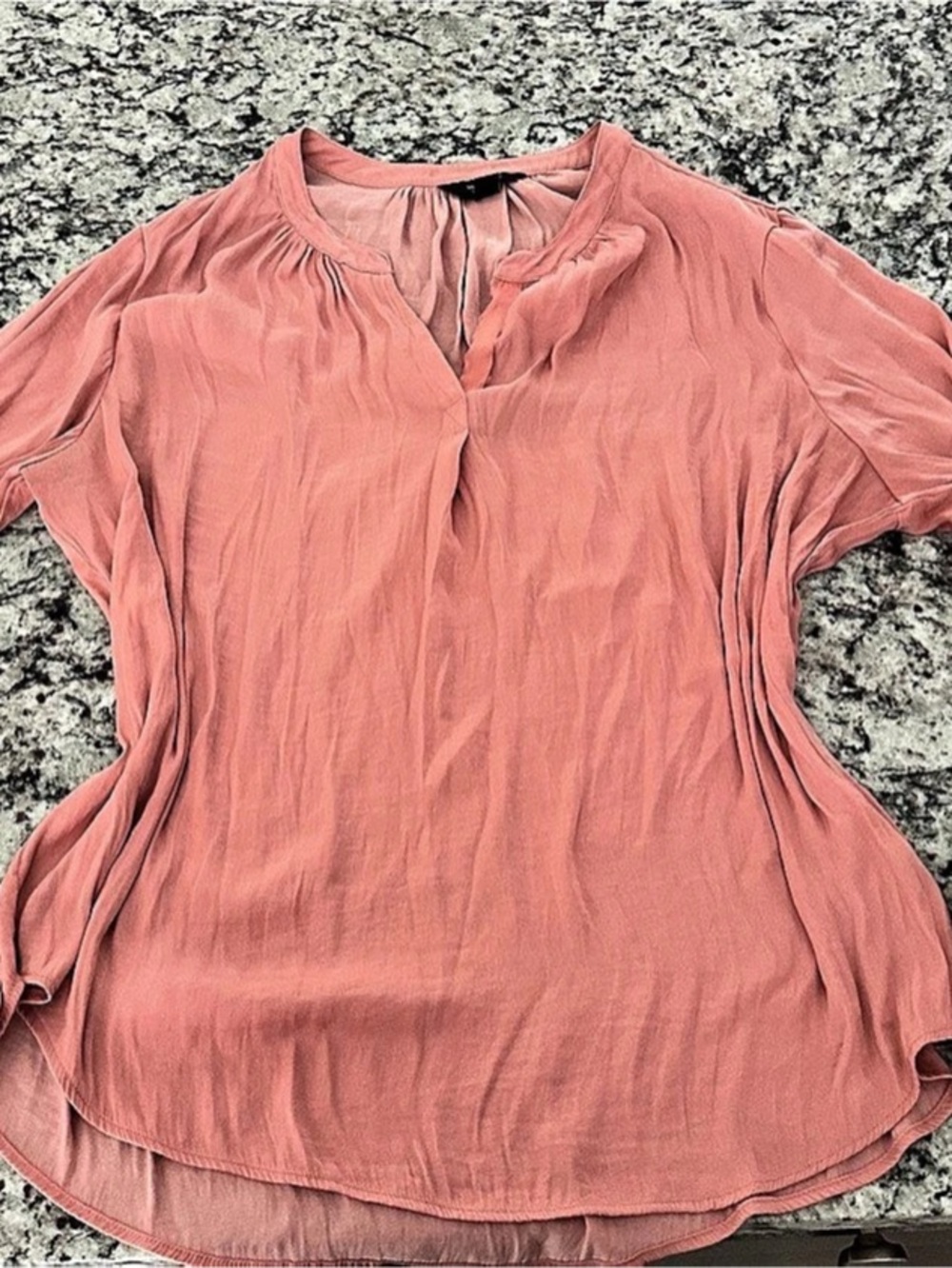 Simply Vera Wang Pink Long Sleeve Blouse Size XL